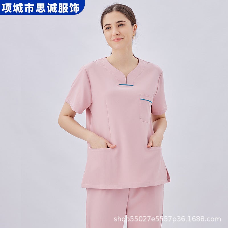 Quick-Drying Hand-Washing Clothes, Elastic Medical Care Special Operating Room Scrub Clothes, Short-Sleeved Doctor'S Work Clothes, Surgical Clothes For Men And Women - Image 3